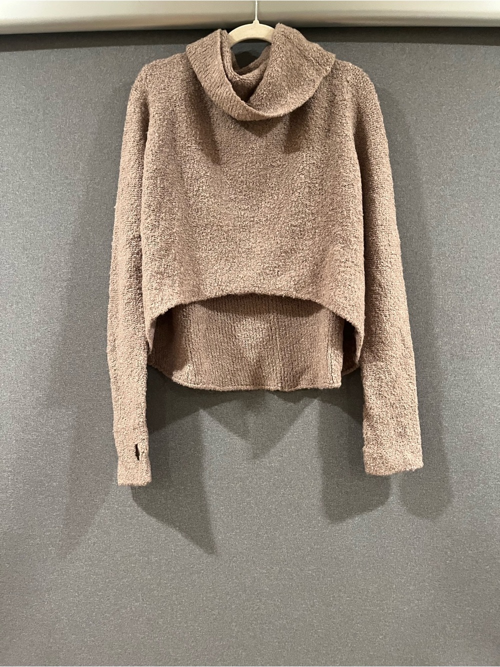 H&M Taupe Cropped Turtleneck Sweater